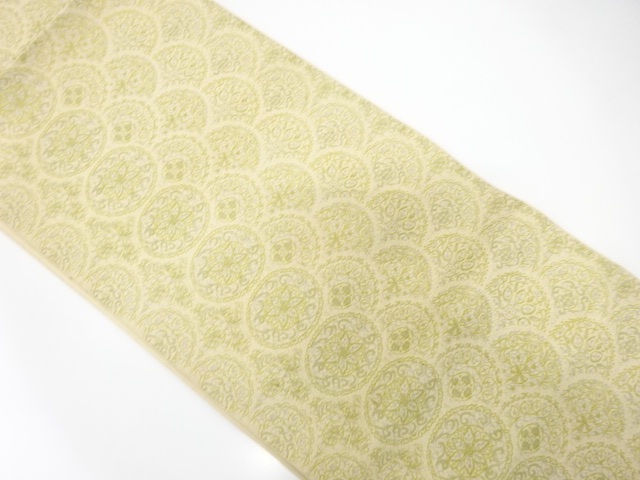 JAPANESE KIMONO / ANTIQUE FUKURO OBI / SILK / WOVEN FLOWER CREST